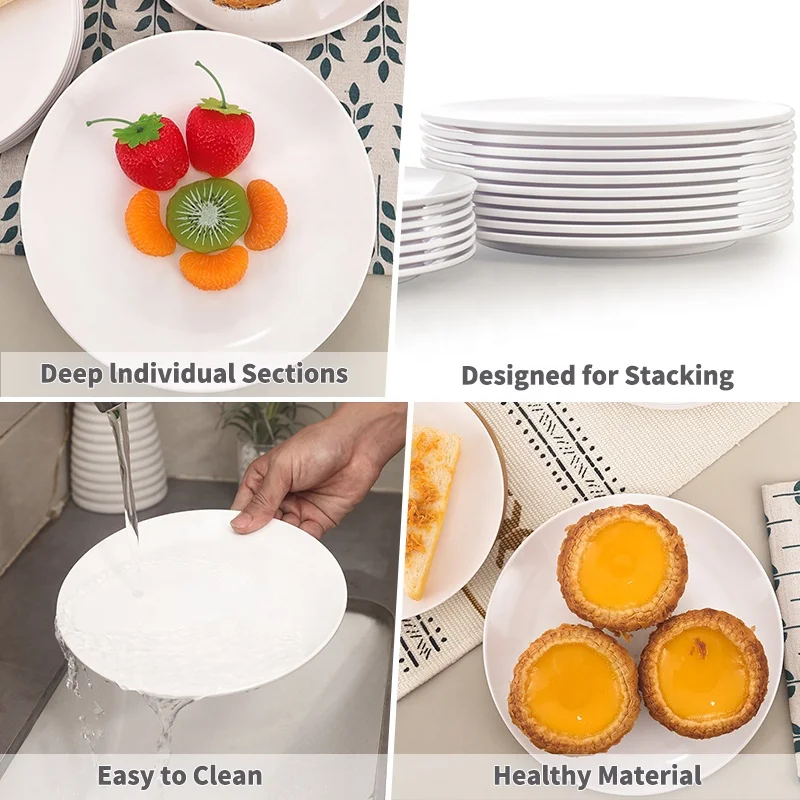 Best Selling Modern Melamine White Dinnerware Plates Vaisselle Unbreakable Melamine Dishes Wholesale