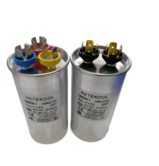 High Quality 450vac Cbb65 Capacitor 50uf 70uf 80uf Air Condition Capacitor For Air Conditioner Parts
