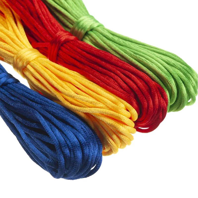 Multi color Rattail Satin Cord Braided Rope Knotting polyester Trim String for Crafts,Braided Bracelet,Necklace