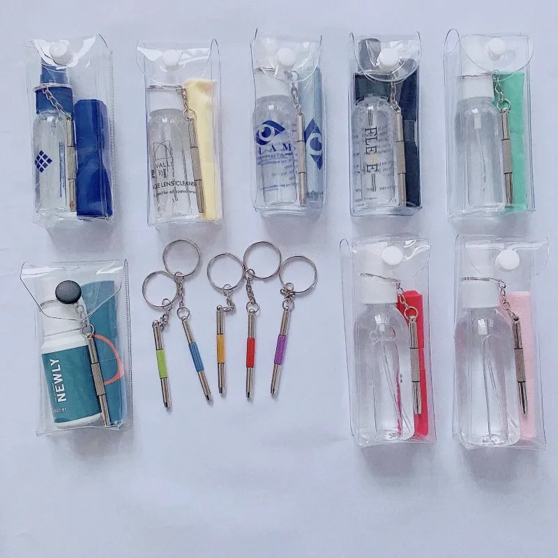 PVC POUCH for  lens cleaner solution set For Glasses Spray Lens Cleaner Eyeglasses Spray liquid cleaning spray kit