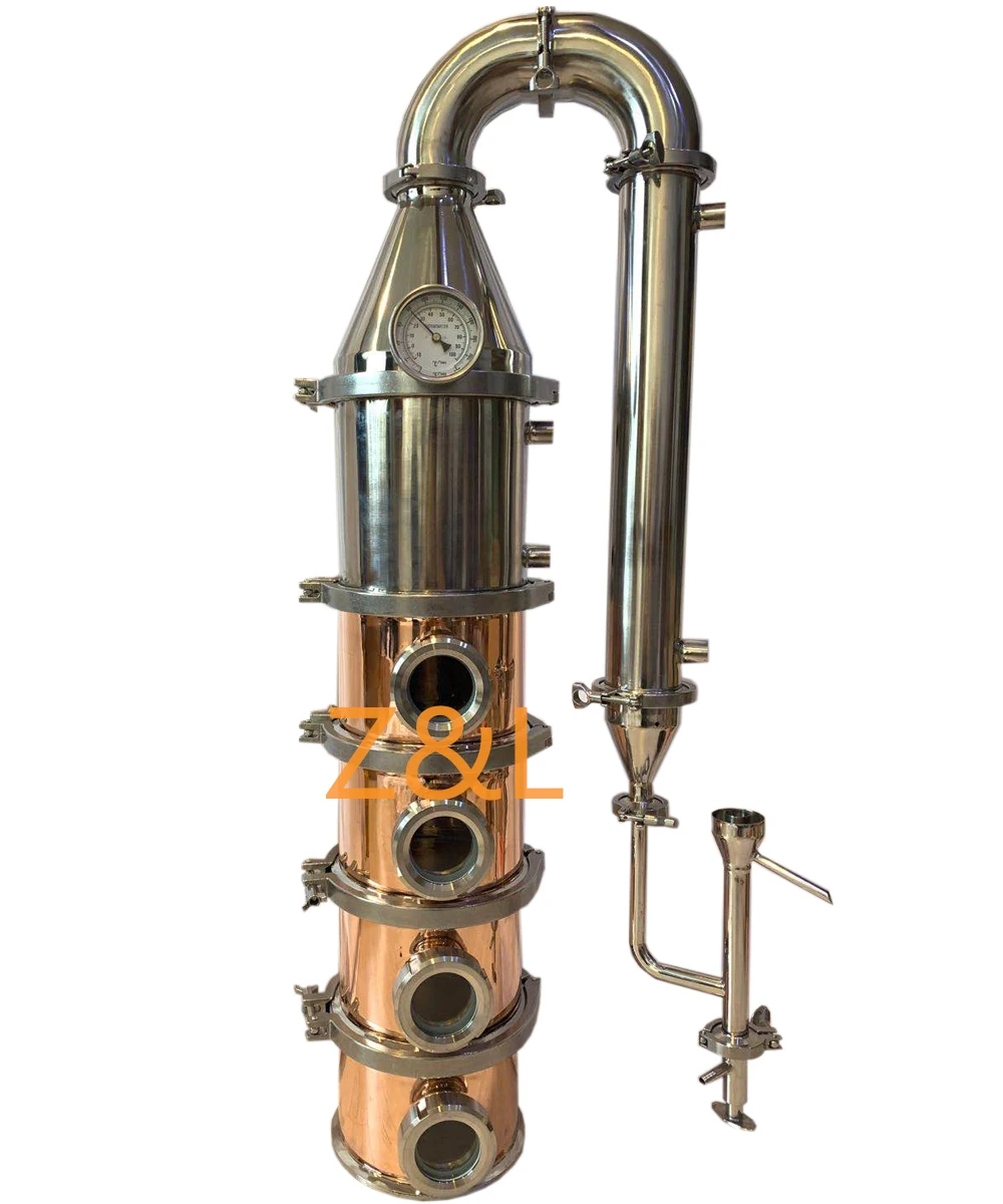 Колонна дистиллятора из нержавеющей стали и меди, колонна для самогонной дистилляции, 4/6/8 дюймов
