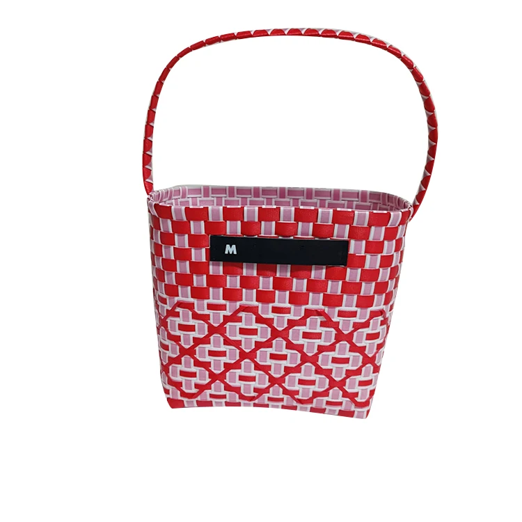 Custom fashion multiple purpose casual shopping school summer beach knitting tote bag basket