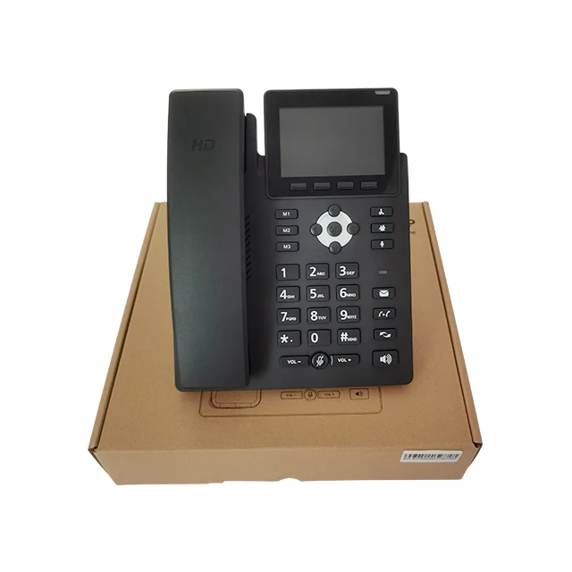 Support 6 sip lines 3.5 inch color screen audio conference VOIP ip phone for business office