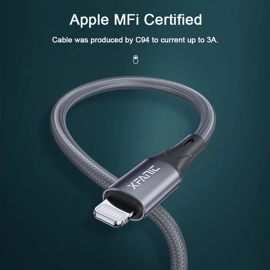 1 2 м PD 20 Вт 3A зарядный кабель USB типа C для Lightning Кабель передачи данных Mfi Быстрая зарядка Usb-C