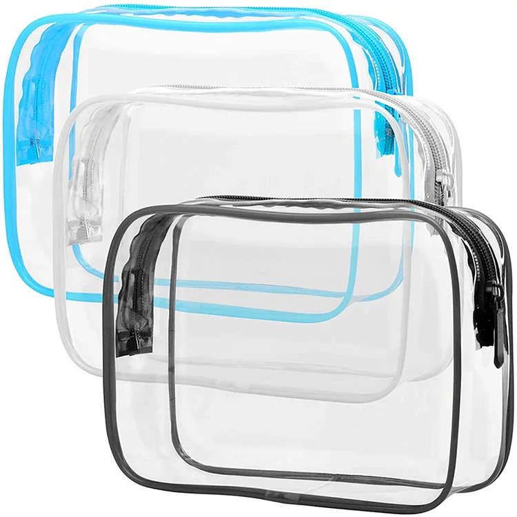 Custom Clear PVC Plastic Cosmetic Bag Transparent Pvc Waterproof Travel Toiletry Bags Clear PVC Cosmetic Bag