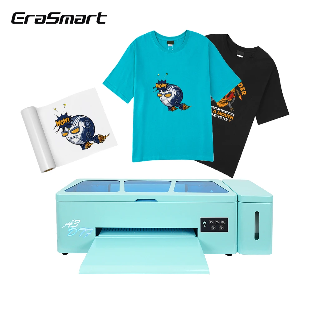 EraSmart Newest Generation Manufacturer A3 35cm 1390 DTF Printer Inkjet Desktop T-shirt Printing machine for Small Business