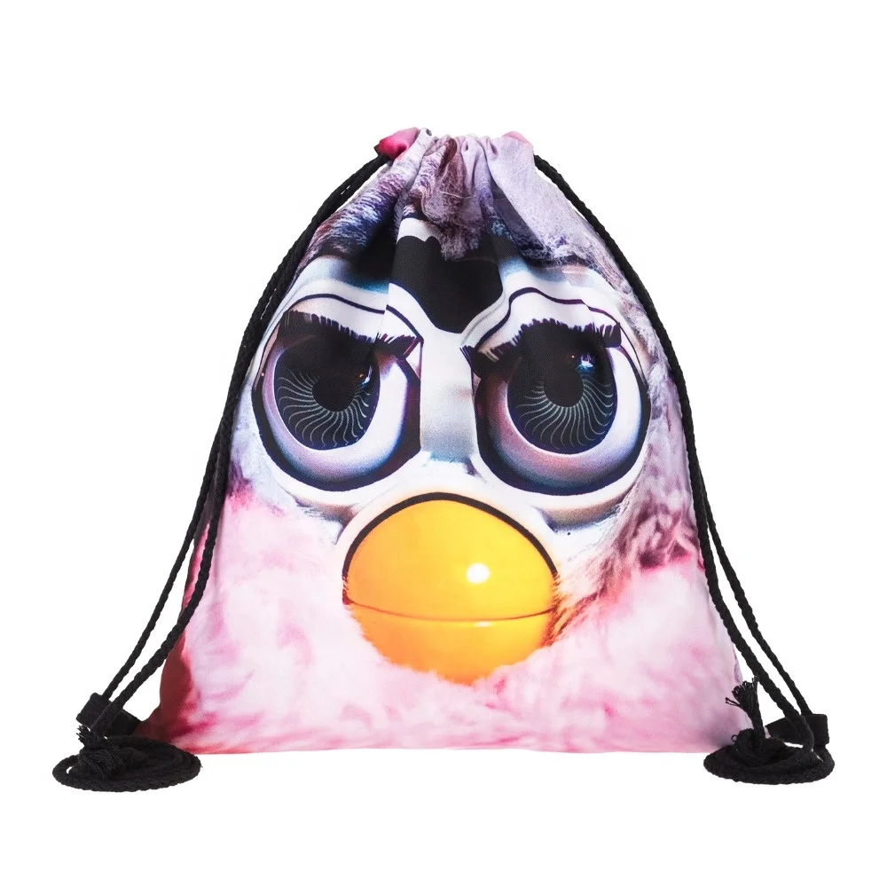  Хит продаж экологически чистые сумки furby с принтом на шнурке под