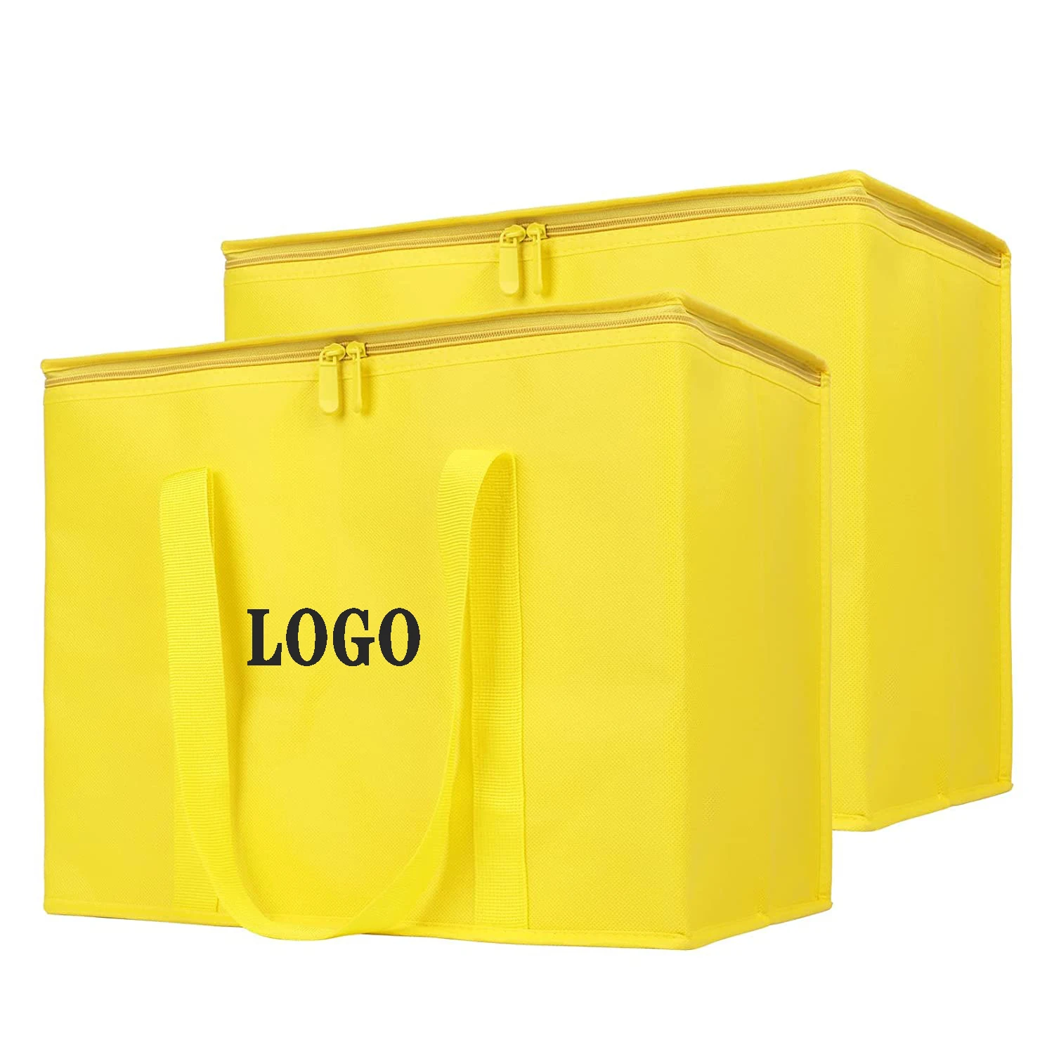 Insulated reusable shopping with zipper topper insulated food bag Soft ice bag beach cooler bag