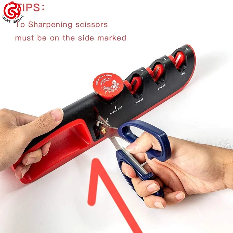 4 in 1 Multifunction mini knives sharpening tools 4 stage scissors diamond knife scissor sharpener