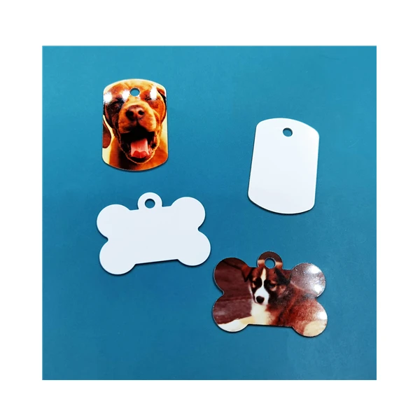 Hot Selling Heart Shape Sublimation Aluminum Pet ID Tags Two Sided Dog Tags Blank Sublimation Pet Identification Tags