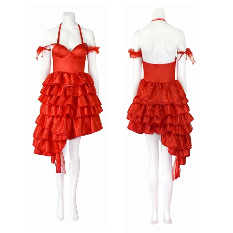 Harley Quinn Costume Woman Anime Film Clown Film The Suicide Cosplay Red Dress