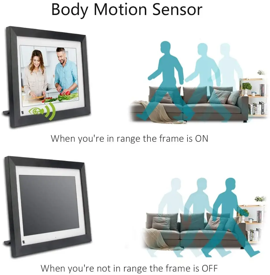 10inch LCD Touch Screen Wooden Frame Jeno Digital Picture Frame WiFi