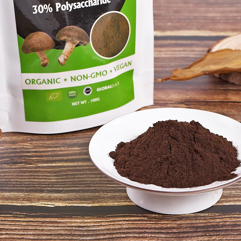shiitake mushroom extract powder 30% polysaccharide shiitake fruit body  extract powder 100g packing