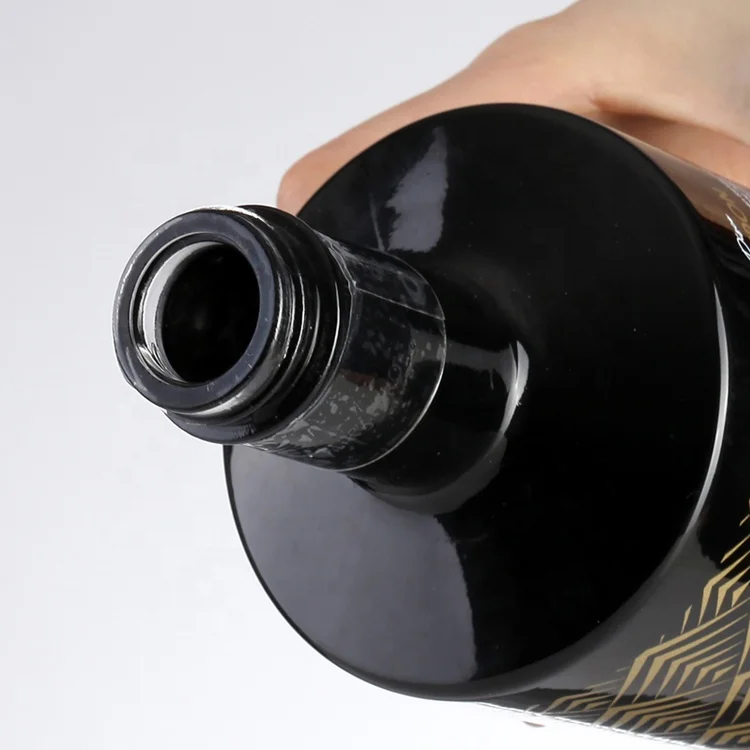 Custom Spray Painted Color Screen Printed Logo Empty Spirit 50ml 500ml 750ml 1000ml 75cl Brandy Glass Bottle For Liquor