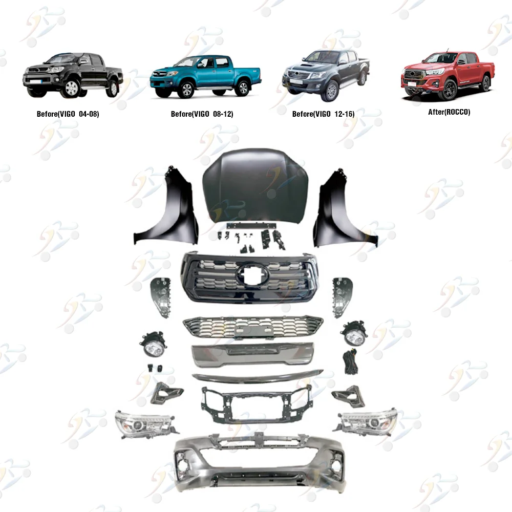 SIRU Cheap price Pickup 2015 Black auto body kits for toyota hilux vigo auto bodykit