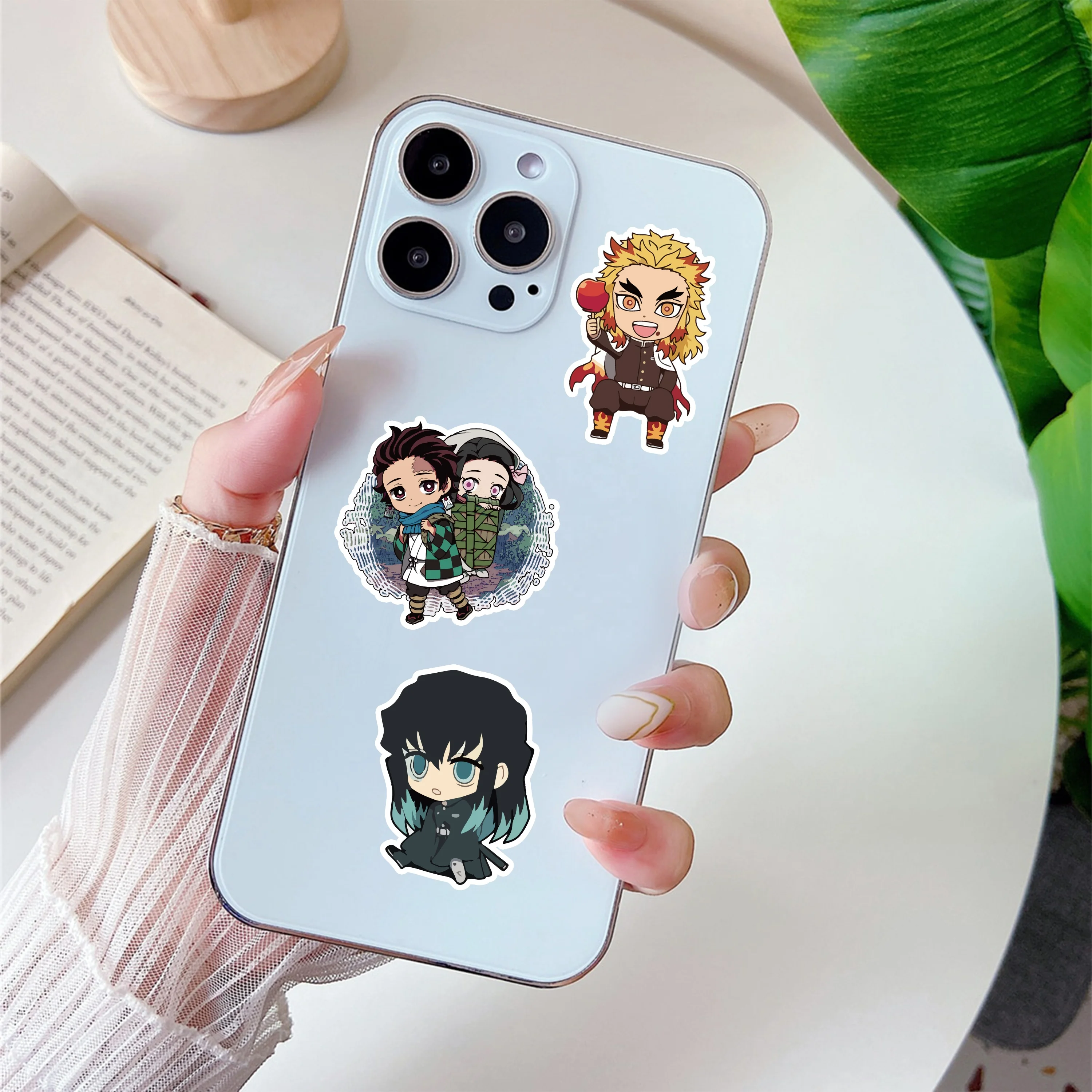 50Pcs Cartoon Cute Demon Slayer Anime Sticker For Kids Notebook Phone DIY Decor Laptop Luggage Stickers
