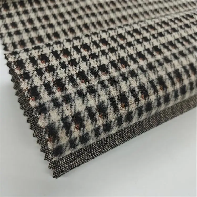 New design yarn dyed check knit jacquard Plaid fabric for coat suit jacket garment factory