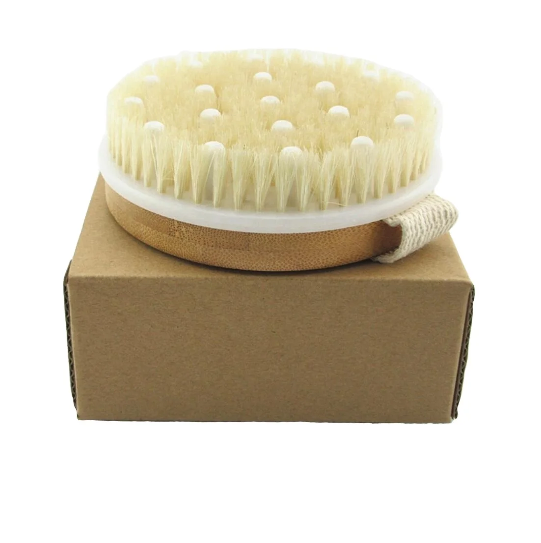 
wholesale high quality dry skin Wooden bath body brush with Massage Nodes 