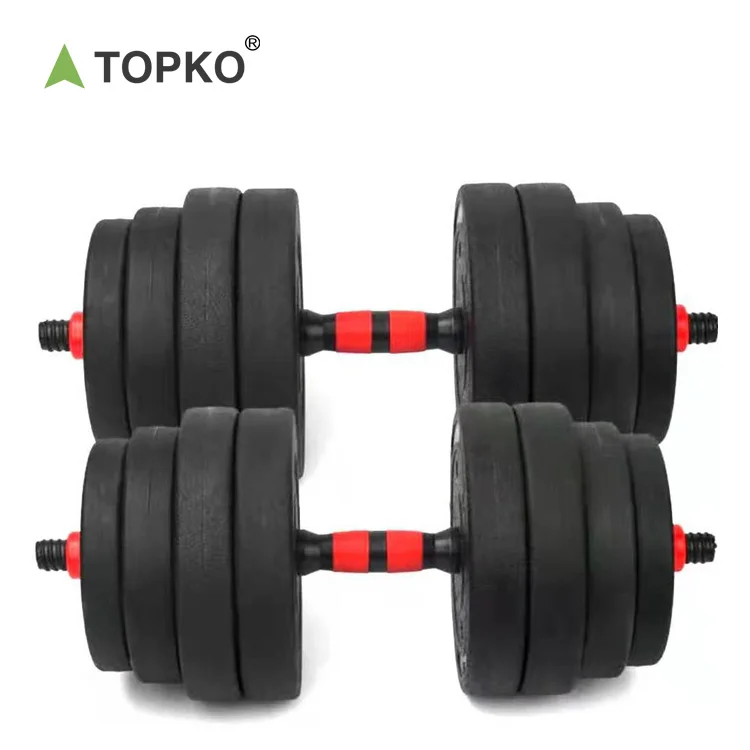 TOPKO Strength Training Cheap Factory Eco-friendly Fitness Free Weight Adjustable Cement Dumbbell