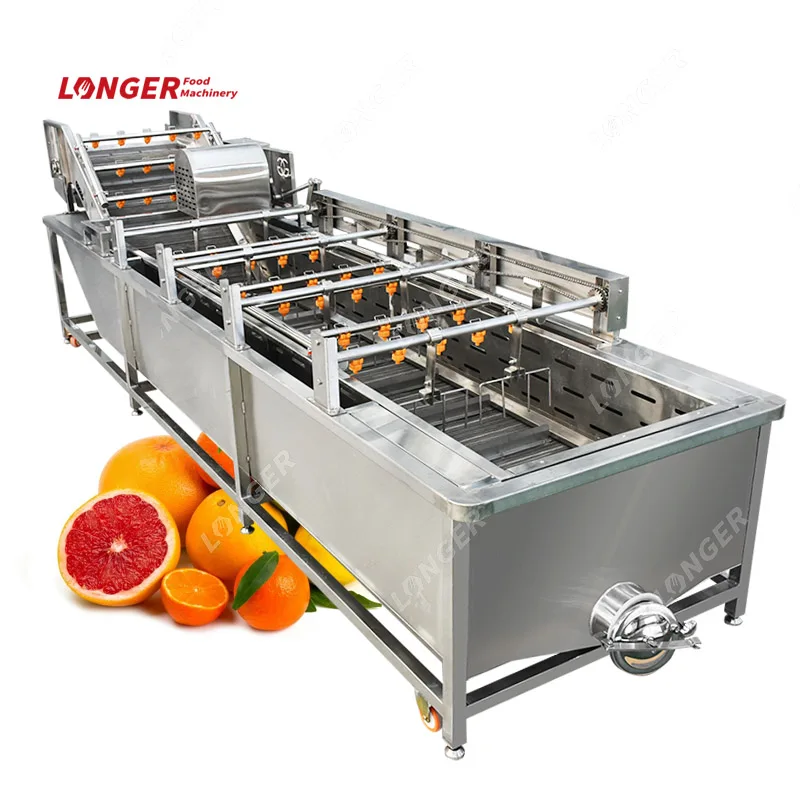 Air Bubble Conveyor Belt Fruit Citrus Washer Orange Washing Process Citrus Cleaning Machine
