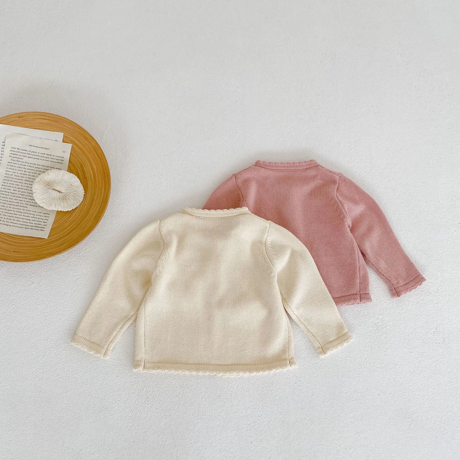 Baby Girls Autumn Sweater Infant Toddler Long Sleeve Crewneck Knit Button up Cardigan