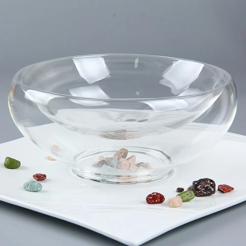 Double-layer hollow bottom glass fruit and vegetable salad bowl glass tableware cookware