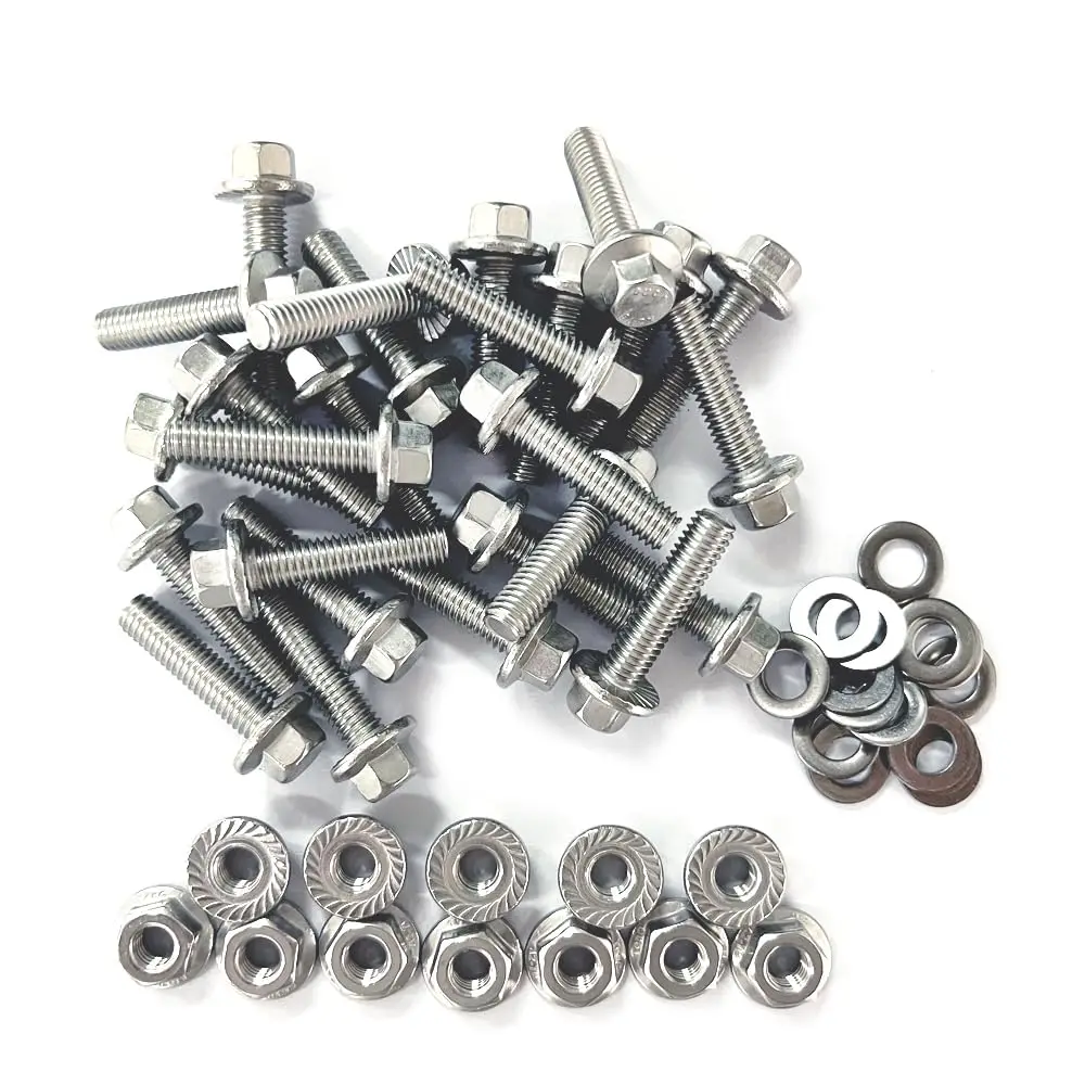 M6x1.0-20mm Flanged Hex Head Bolts, Flange Hexagon Screws, Hanger Bolts