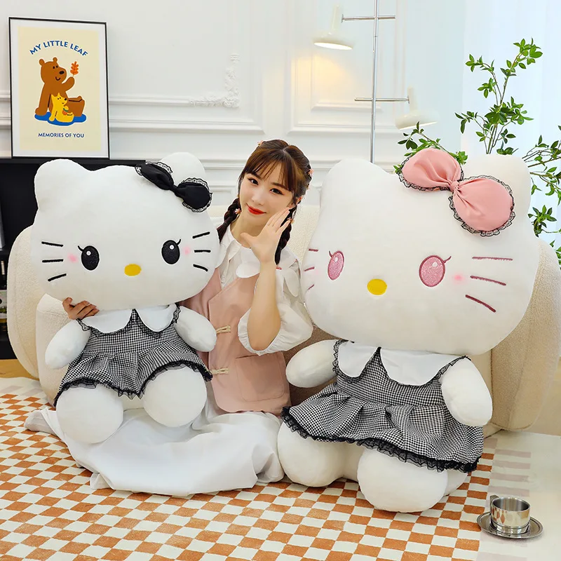 Cute Kitty Cat Plush Doll Dark KT Plush Toy Katie Cloth Doll Scissor Machine Gift Doll