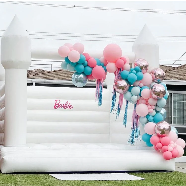 Inflatable pit 10x10 white bounce house with ball pit