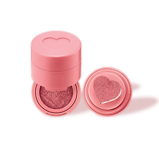 private label cute hot pink cushion blush cream heart shaped stamp beauty heart shape blush cheek kaja