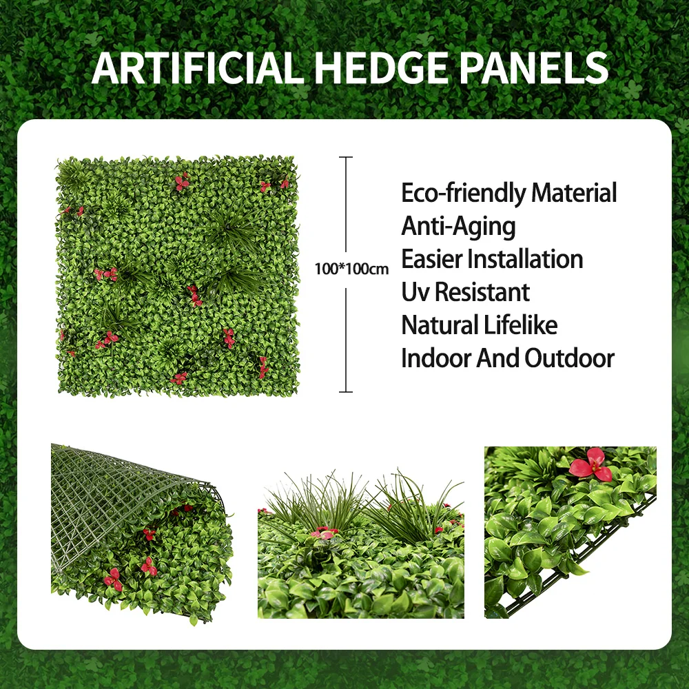 100*100cm vertical artificial green wall fence hotel soft installation artificial plants for photo booth backdrop