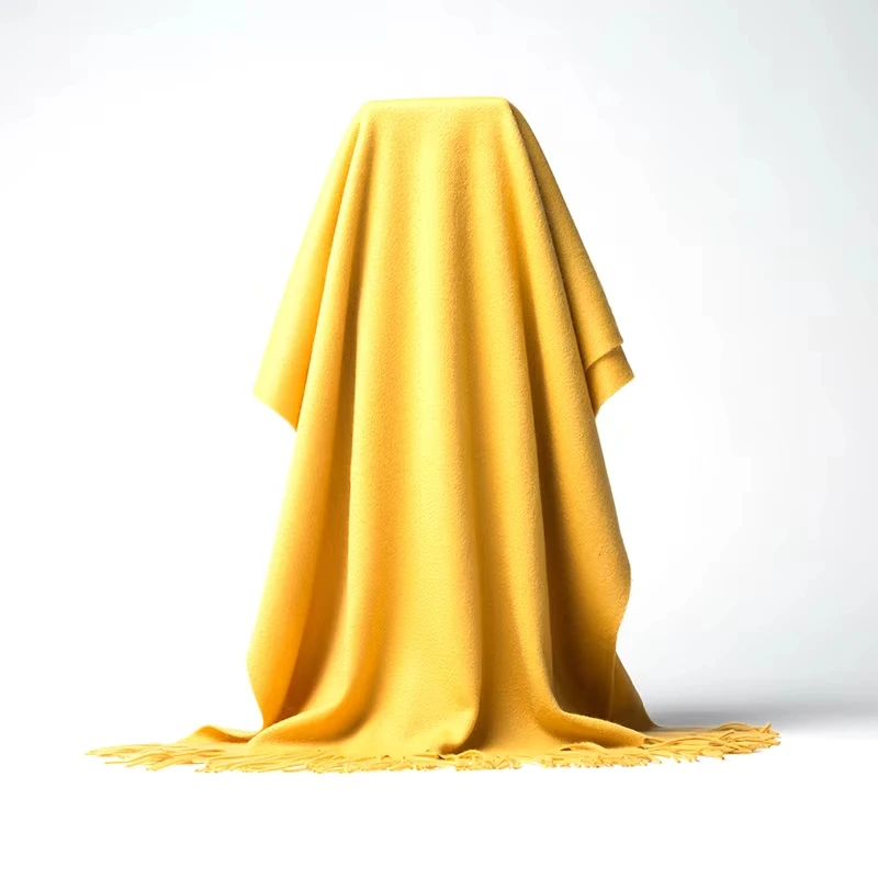 Custom Winter Autumn 320gsm Soft Warm Camel Cashmere Scarf Winter Wool Blending Oversize Shawl Cashmere Wrap for Women Men