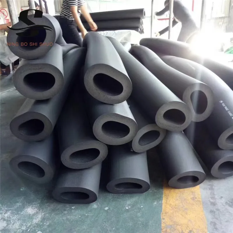 HVAC Duct Insulation Black Foam Rubber Foam Fireproof Insulated Rubber Foam Pipe Pipe Aluminium Surface