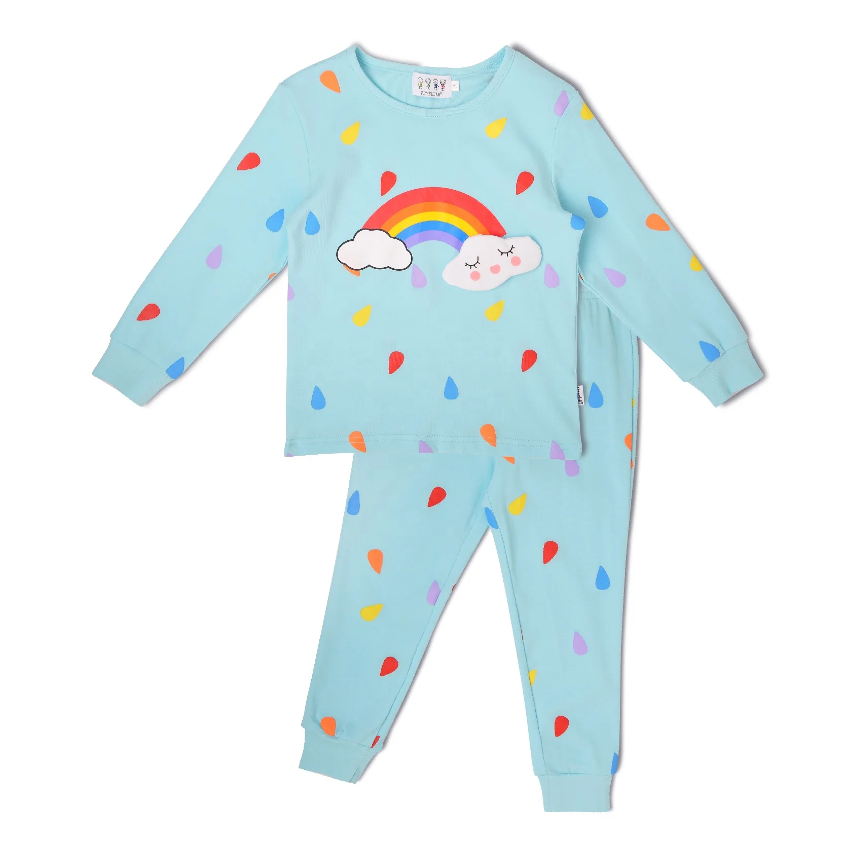 OEM Petelulu Factory Good Price All Over Printing Toddler Sleeper 2- 10 Years Kids Pajamas Soft Children Clothing