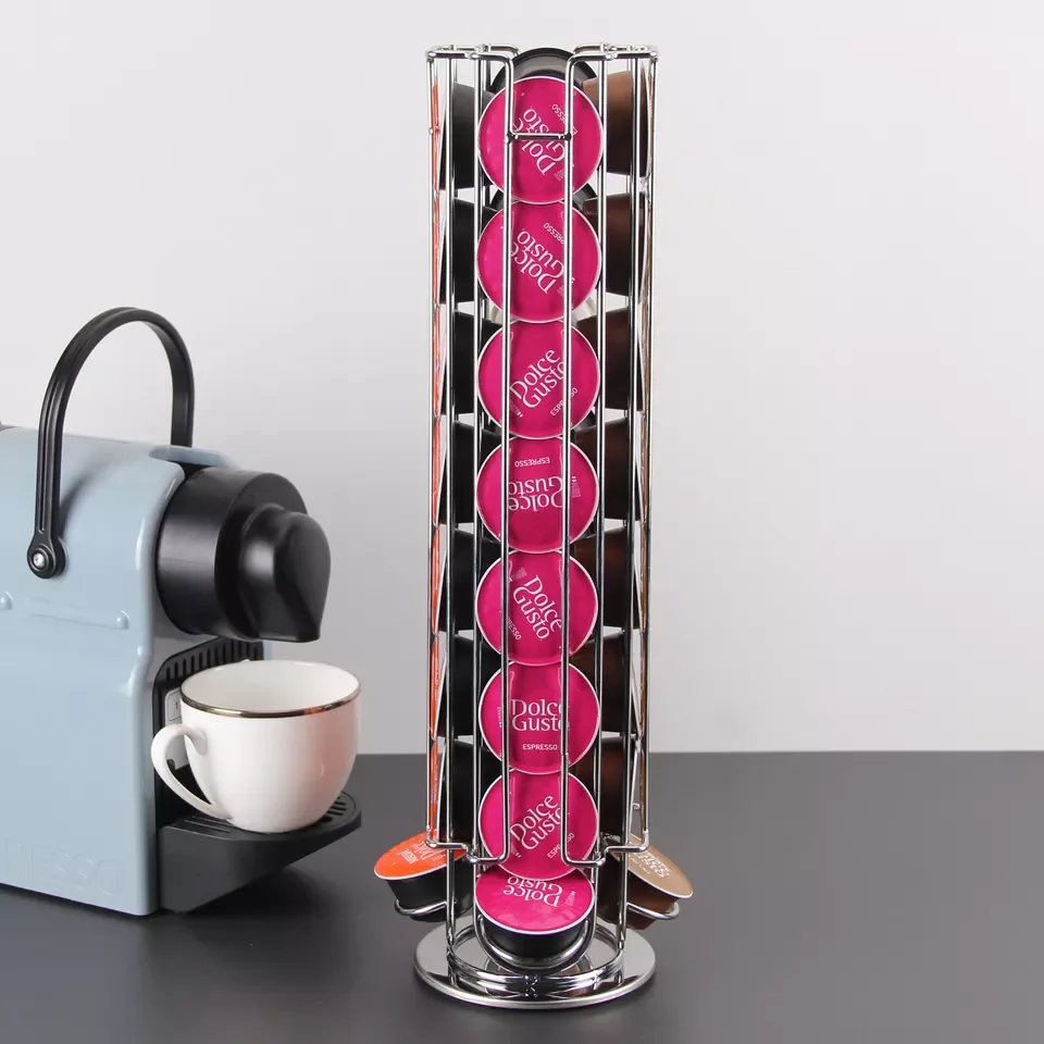 Hot selling Electroplated Wire Silver Color 32pcs Dolce Gusto Coffee Capsules Display Holder