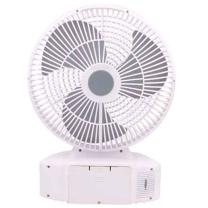 Перезаряжаемый вентилятор AC/DC, вентилятор на солнечной батарее, настольный вентилятор 12 дюймов с мобильной зарядкой и светодиодной подсветкой