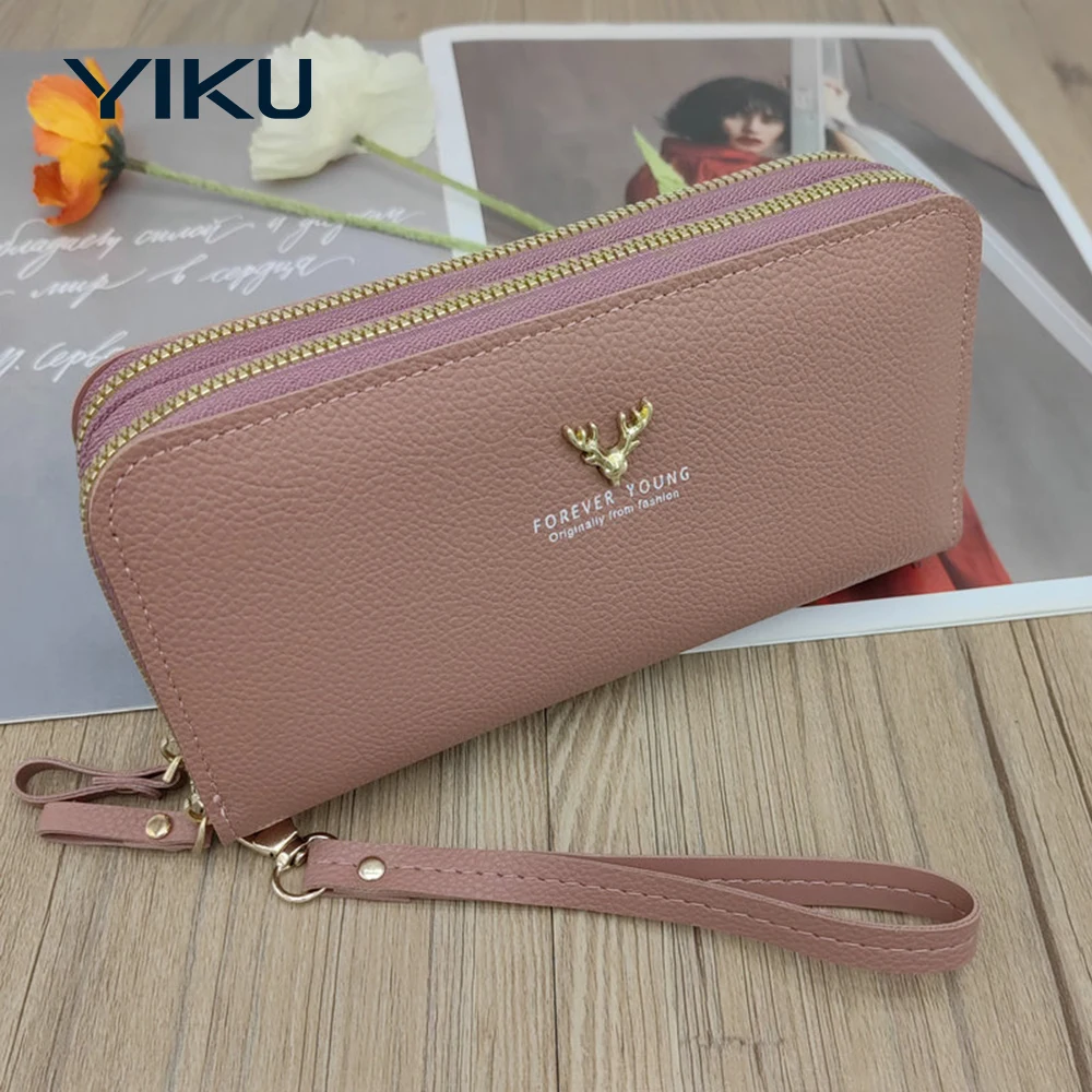 Multi-functions long style women purse large capacity ladies smart wallet leather PU card wallet good quality