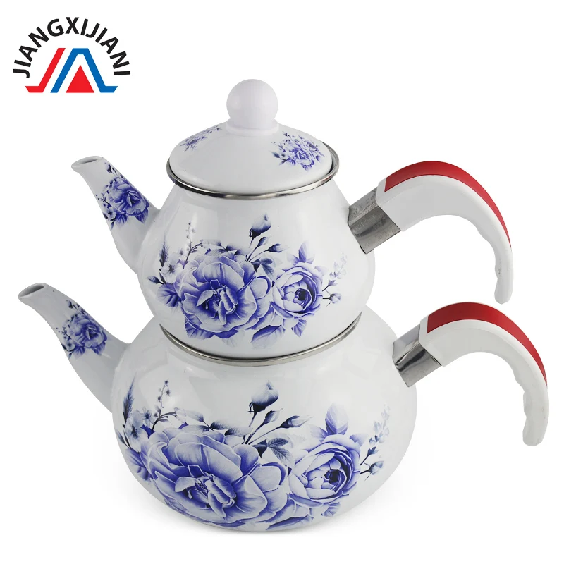 
Enamel tea kettle ceramic kettle double tea kettle with bakelite handle 