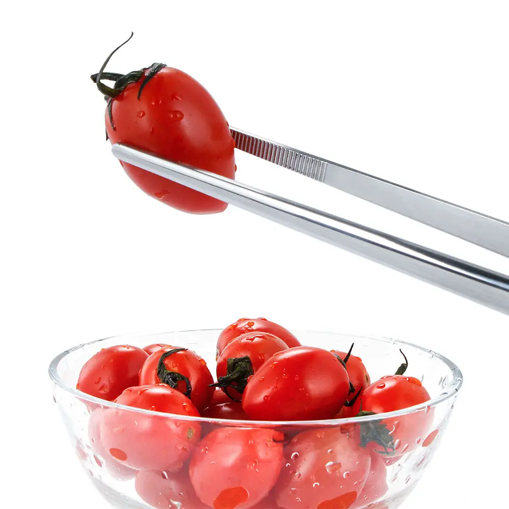 12 Inch Stainless Steel Kitchen Chef Tweezers Sets Food Long Tong with Serrated Tips food Tweezer for Cooking