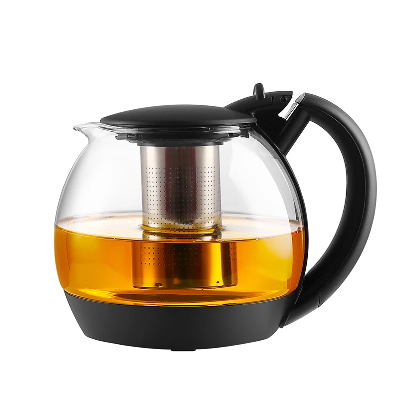 Hot Selling Black Tea Maker Bottom Dispensing Glass Big 2000 MLTeapot Borosilicate For Camping