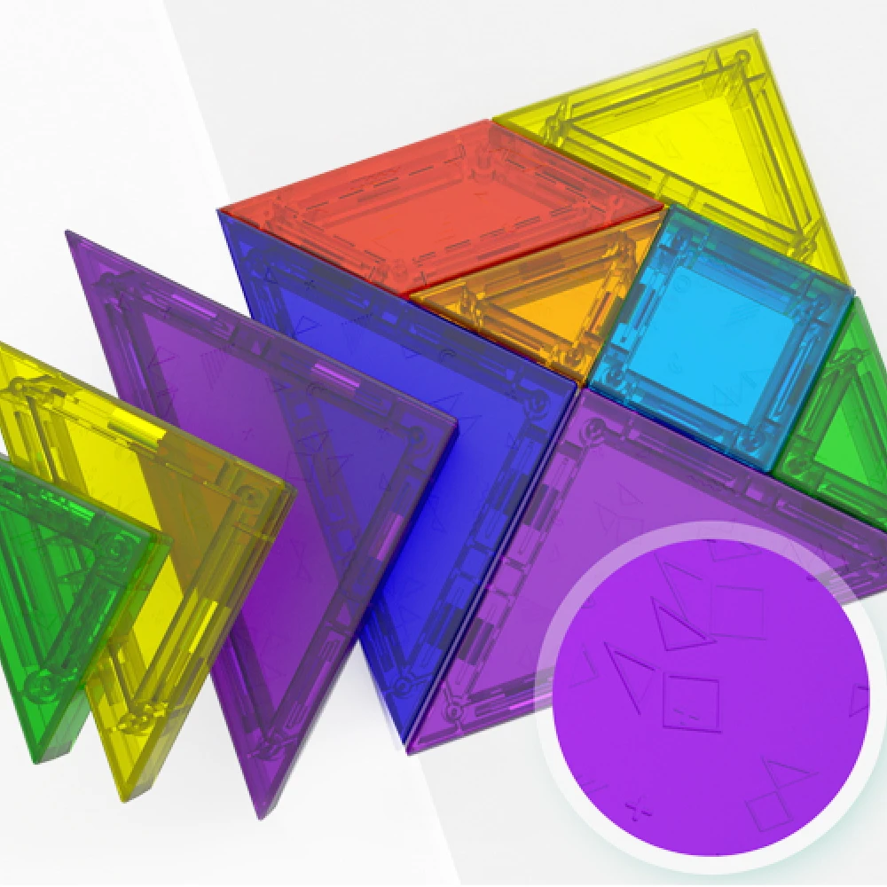 Hot Sale Cheap  Low MOQ Educational Large-size Magnetic Toys 3D Colorful Cubes Large-size 68 pieces Magnetic  Tangram for Kids16