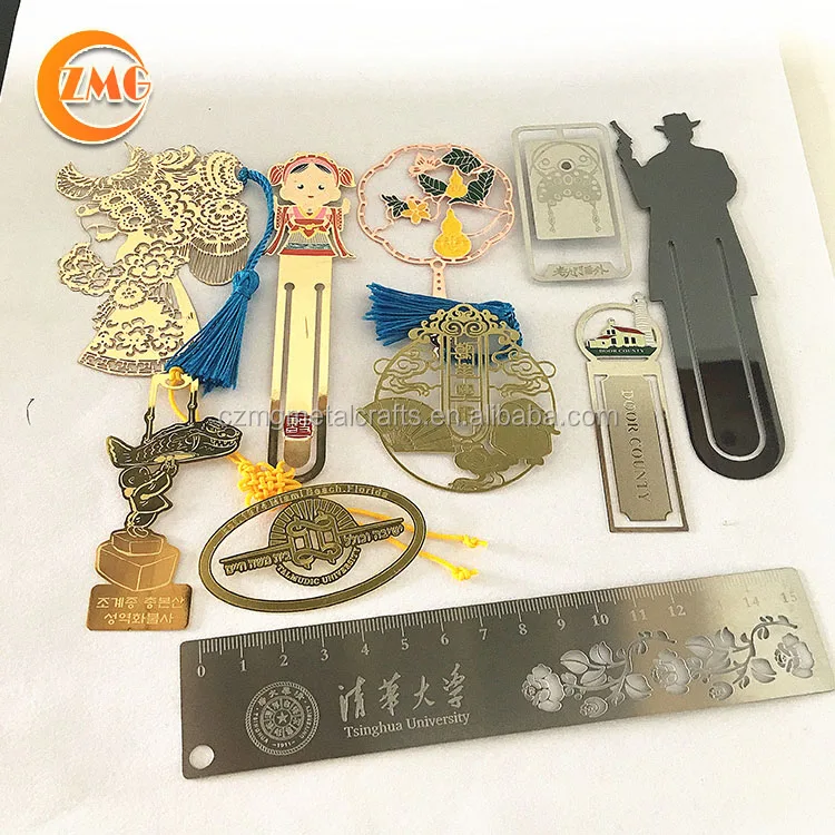 Factory directly supply Free Design Service different types of high quality metal bookmark custom