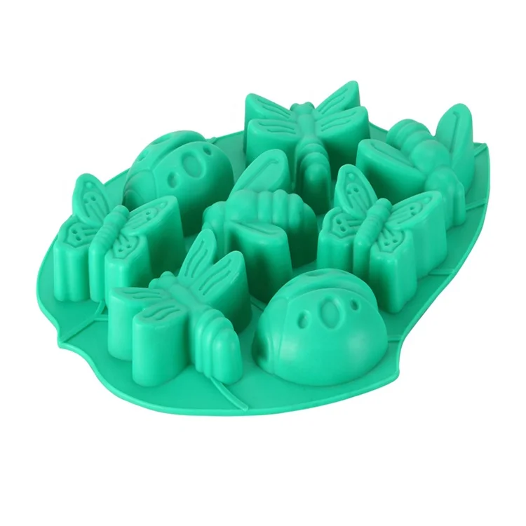 Leaf Shape Butterfly Ladybug Silicone Dessert Chocolate Soap Mold Baking
