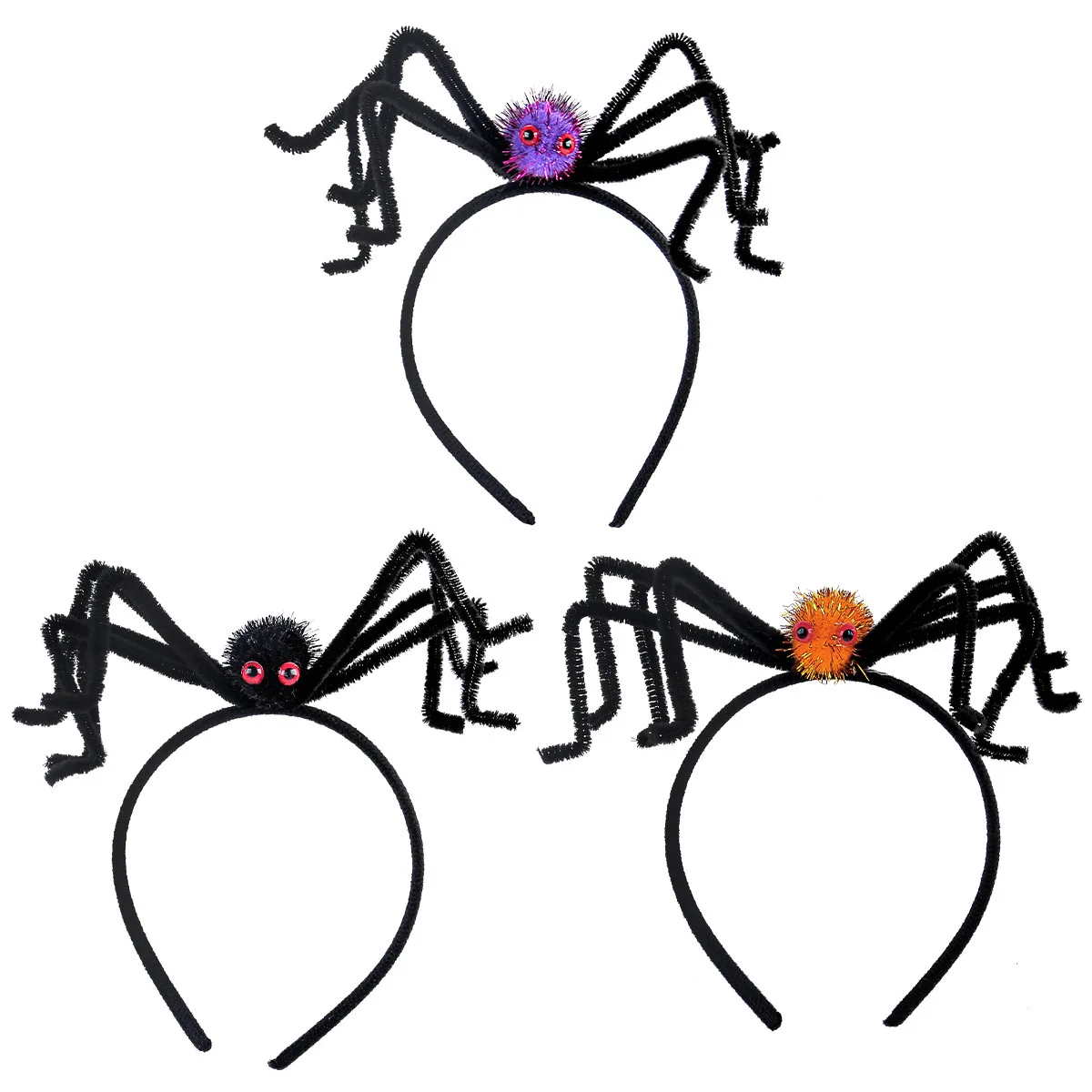 Halloween Funny Headbands Holiday Party Dance Party Dress Up Plush Spider Head Buckles Tricky Hair Accessories