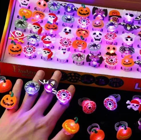 2024 Новые Креативные светящиеся кольца детские игрушки подарки на Хэллоуин светодиодные Мультяшные огни аксессуары для косплея вечеринки