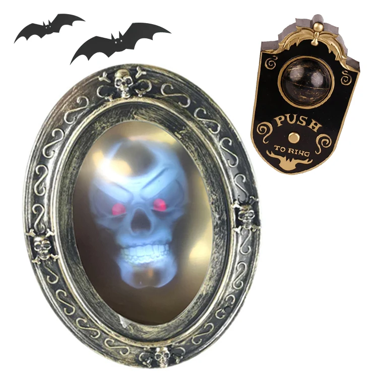 halloween party decoration one-eyed doorbell Activated Creepy Sound-Luminous  with Creepy Portrait Stage mirror