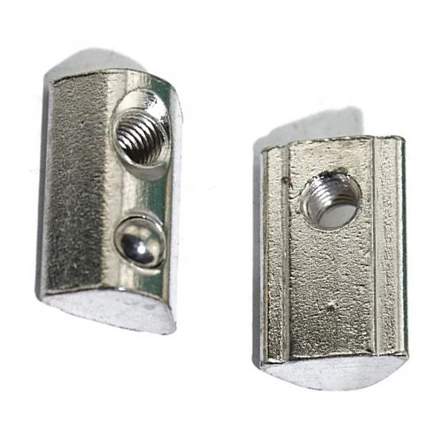 4040 Aluminum Profile Slide 8mm Slot Nut Top Square Spring T Nuts with Loaded Ball  M4 M5 M6 M8