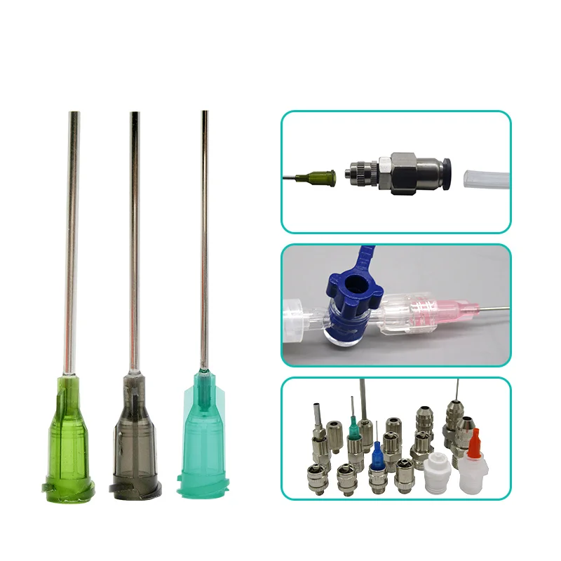 Xuanhui R 1000Pieces 1.5 Inch Dispensing Plastic and Stainless Steel Lengthened Needle tips Plastic Steel Screw Nozzle