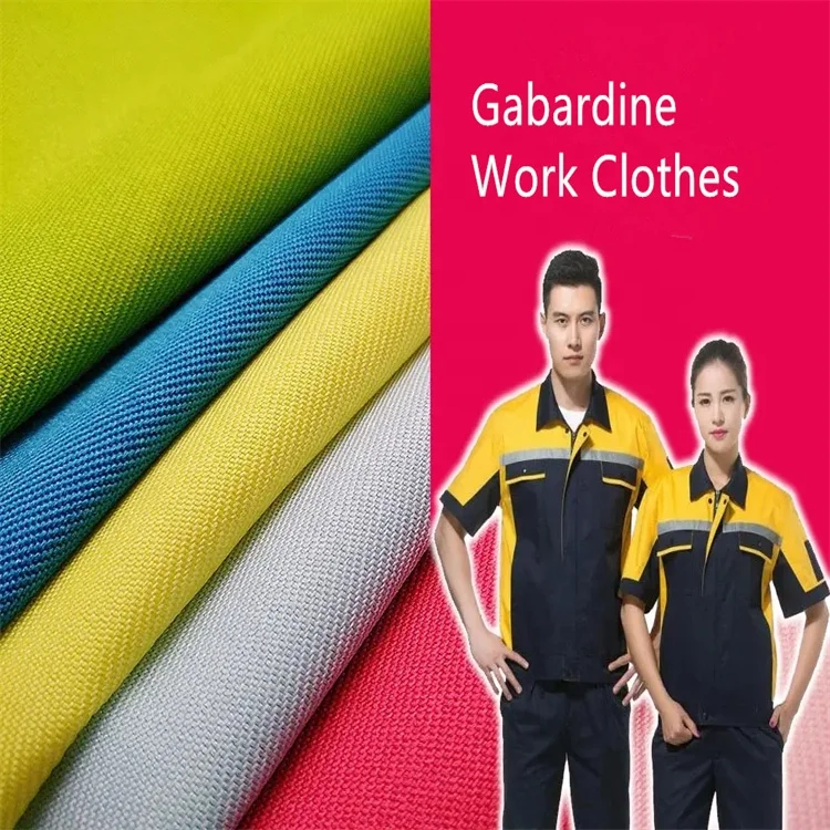 100% Polyester Gabardine Twill Uniform Labour Cloth Stripe Carbon Fiber Polyester/Cotton Anti Static Fabric For Workwear