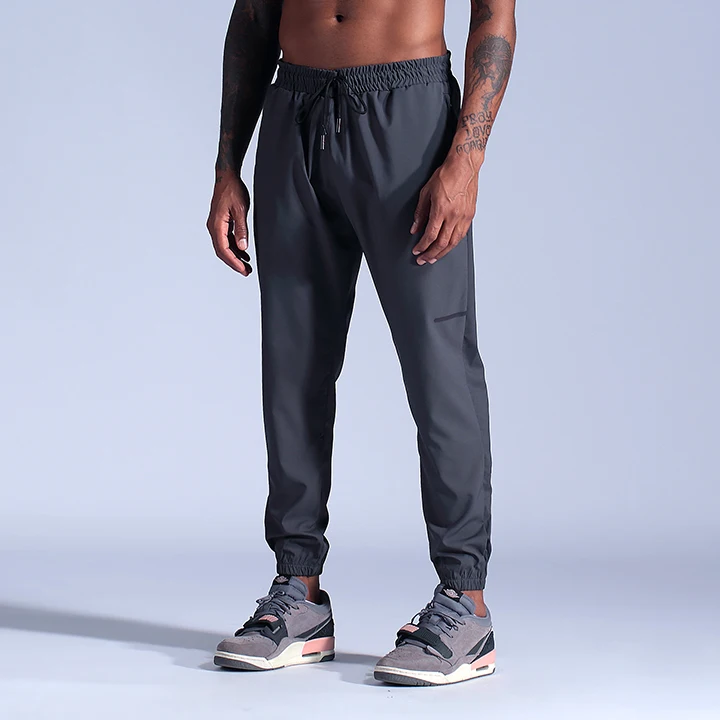 Брюки мужские повседневные, модные быстросохнущие ультратонкие эластичные спортивные штаны из ледяного шелка, облегающие длинные брюки, весна-осень
